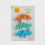 Three colorful dinosaur dive toys for kids, perfect for summer pool fun in Toronto, Oakville, and Mississauga.