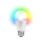 GE LED+ Color Changing Light Bulb, A19, 9.5W, illuminates your home with vibrant color.