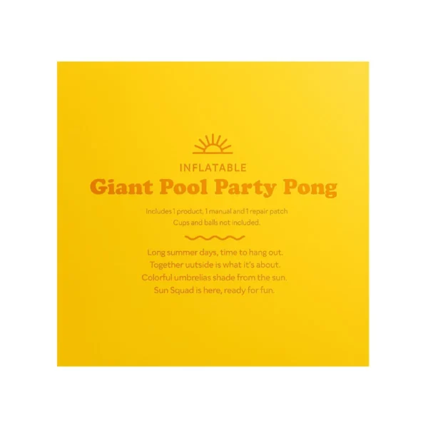 Giant inflatable blue and red pool party pong float, perfect for summer fun in Toronto, Oakville, and Mississauga.