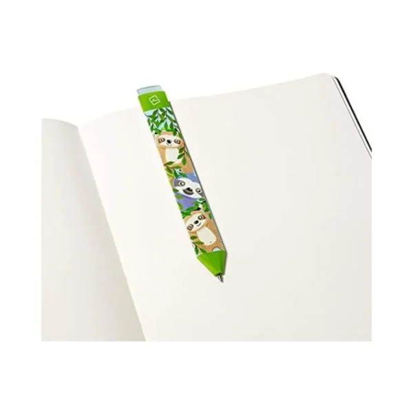 Adorable sloth-themed 3-in-1 erasable gel pen and bookmark. Perfect gift for book lovers.