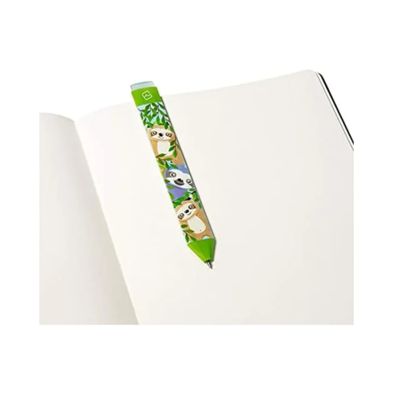 Adorable sloth-themed 3-in-1 erasable gel pen and bookmark. Perfect gift for book lovers.