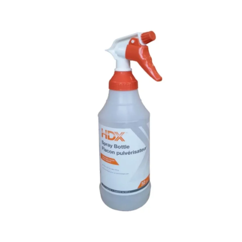 HDX 946ml Professional Spray Bottle with Adjustable Nozzle - Clear/Black. Perfect for cleaning.