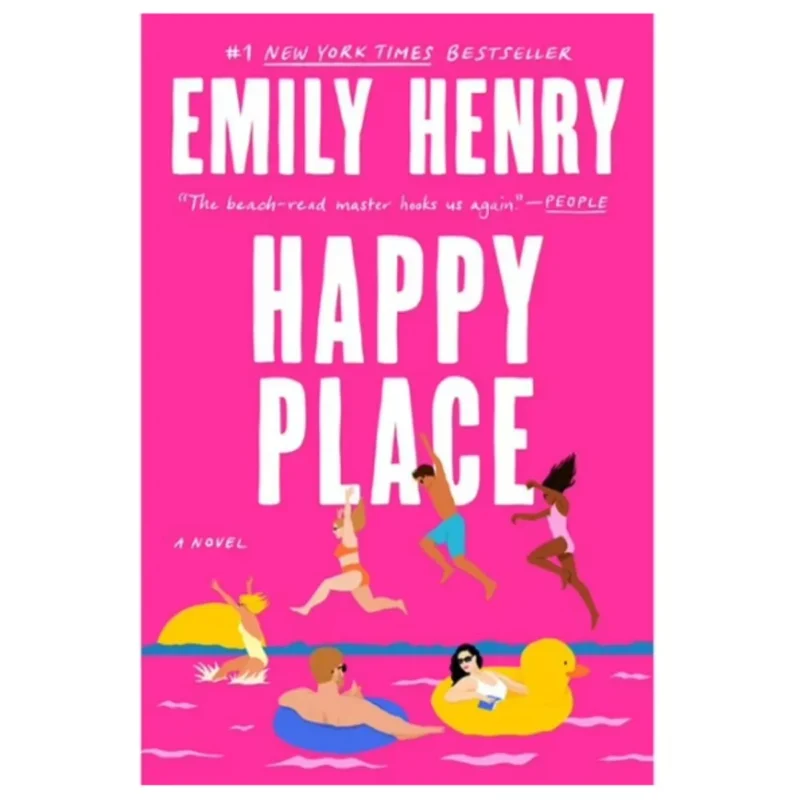 Paperback copy of Emily Henry's "Happy Place," a New York Times bestseller.