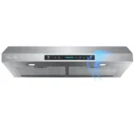 Sleek stainless steel HisoHu 30" under cabinet range hood with powerful 900 CFM suction.