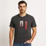 Kenneth Cole men's premium grey Henley shirt, size medium, perfect for a sophisticated look.
