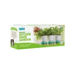 Three-pack of organic herb garden kits (Basil, Mint, Cilantro) ready to grow. No transplant needed!