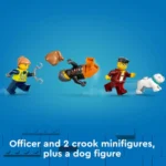 LEGO City Police Speedboat and Crooks' Hideout Playset, blue and grey, action-packed police chase
