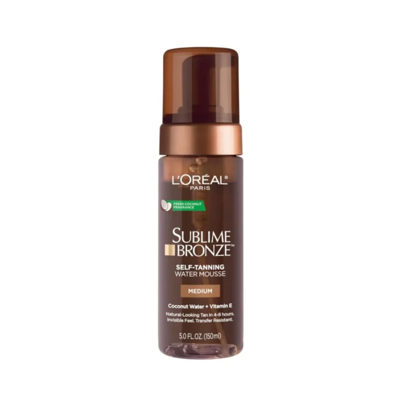 L'Oréal Paris Sublime Bronze Self Tanning Water Mousse for a natural-looking tan.