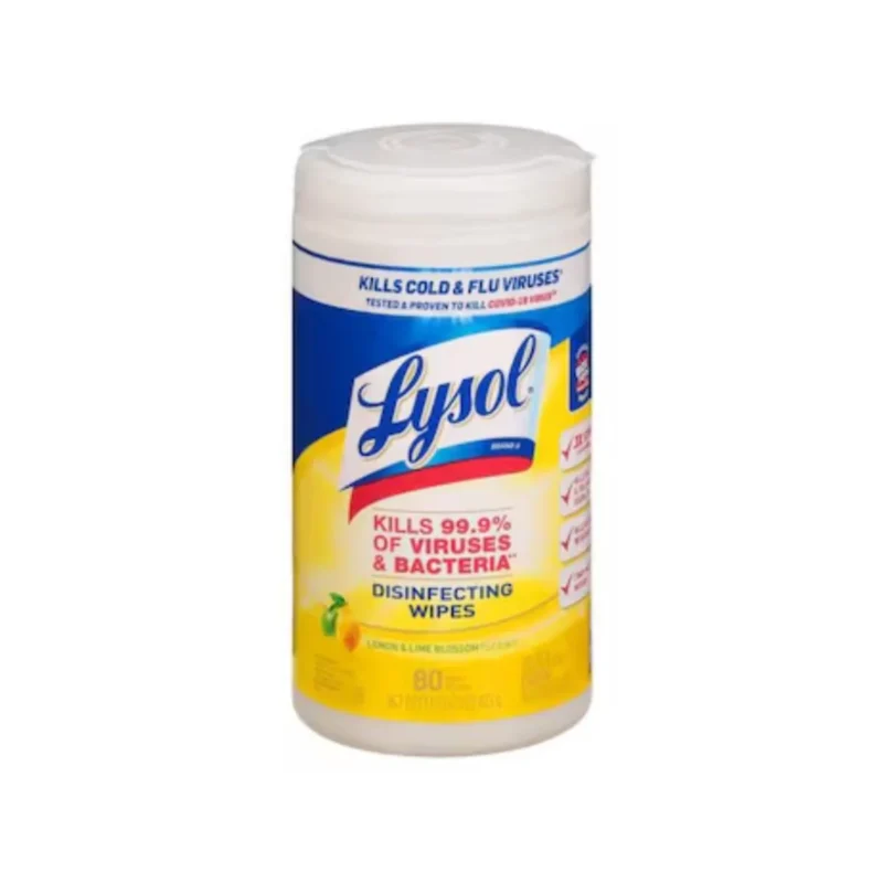 Lysol Lemon & Lime Blossom Disinfecting Wipes, 80 count, fresh scent, kills 99.9% of germs.