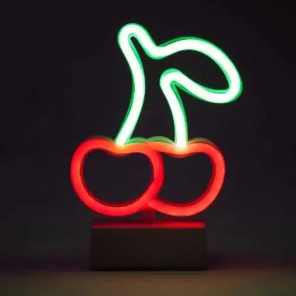 Magnetic Neon Cherry Light by U Brands adds a retro vibe to any space. Perfect for dorm rooms and lockers.