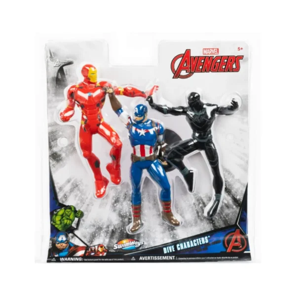 Kids playing with Swimways Marvel Avengers Dive Characters in a pool. Superhero pool fun!