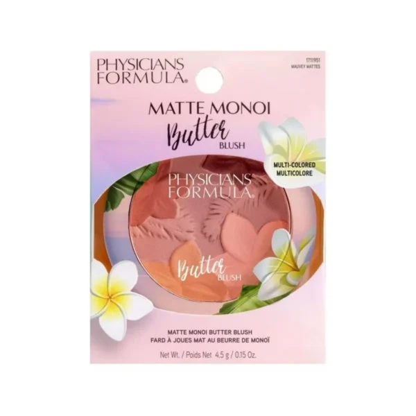 Beauty Brand Matte Monoi Butter Blush in Rose, luxurious matte finish, creamy texture, natural flush of color.