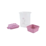 Brightly colored, easy-to-clean microwave and dishwasher-safe rice cooker.