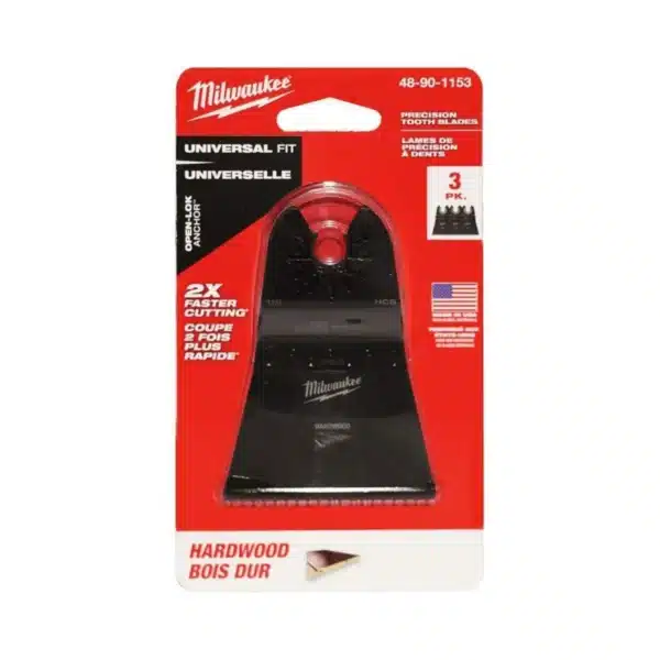 Three Milwaukee 2-1/2" Japanese Precision Tooth Hardwood Oscillating Multi-Tool Blades