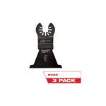 3 Milwaukee 2-1/2 inch high carbon steel oscillating multi-tool blades for wood cutting