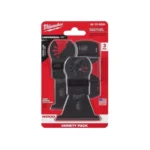Milwaukee 3-Piece Wood Cutting Oscillating Multi-Tool Blades, Black, for precise woodworking projects.