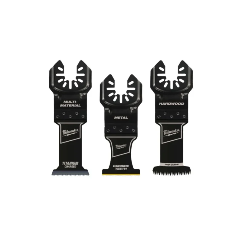 Milwaukee 3-piece oscillating multi-tool blade pack. Universal fit, for various materials.