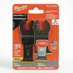 Three Milwaukee 1-3/8" Bi-Metal Blades (48-90-1233) for faster, cleaner cuts.
