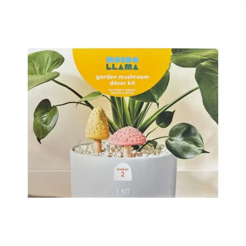 Mondo Llama Garden Mushroom DIY Kit. Create charming cement mushroom garden decorations.