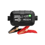 NOCO Genius2 2-Amp Smart Battery Charger/Maintainer/Desulfator for 6V/12V batteries in black.