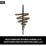 NYX Professional Makeup Micro Brow Pencil in Ash Brown with integrated spoolie. Achieve natural-looking brows.
