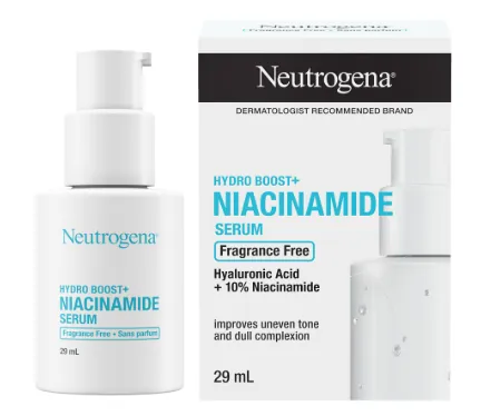 Neutrogena Hydro Boost+ Niacinamide Serum, 29ml, for radiant, hydrated skin.