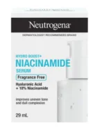 Neutrogena Hydro Boost+ Niacinamide Serum, 29ml, for radiant, hydrated skin.