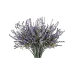 Modern white ceramic pot with a realistic faux lavender arrangement. Perfect tabletop accent for Toronto homes.