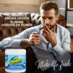 OdoBan Fresh Linen Odor Absorber, 414ml, white solid, eliminates odors, long-lasting fragrance.