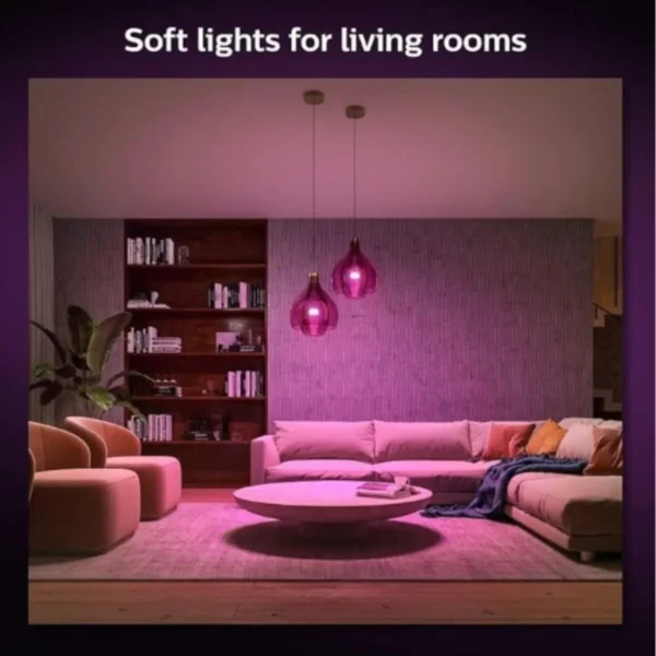 Philips Hue 800LM Colored Smart Light Bulb, illuminating a Toronto home.