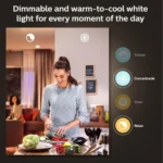 Philips Hue 800LM Colored Smart Light Bulb, illuminating a Toronto home.