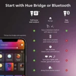 Philips Hue Bluetooth Gradient Ambiance Smart Light Strip 3ft Extension, white, compatible with Apple HomeKit & Google Home.
