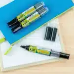 Three Pilot Sustainable Dry Erase Markers in a recyclable package, ready for smooth writing on whiteboards.