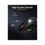 40000mAh portable power bank with built-in cables, black, charges multiple devices simultaneously.