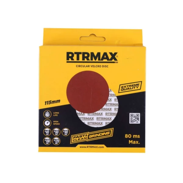 Silver RTRMAX circular saw blade with carbide teeth, showcasing its anti-kickback design and laser-cut slots.