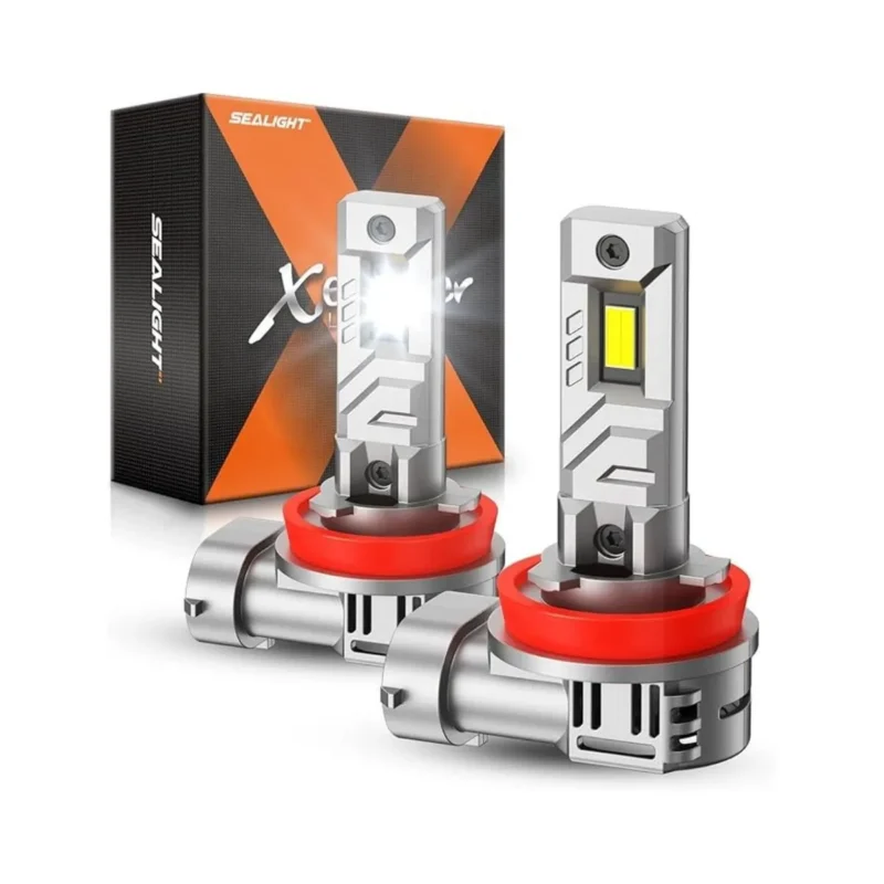 SEALIGHT X1S H11 H8 H9 LED Headlight Bulbs, super bright, plug and play, 6500K cool white, pack of 2