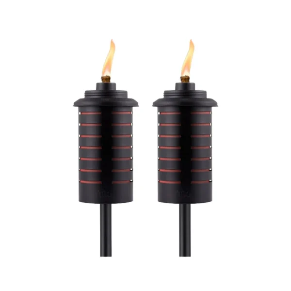 Copper/Bronze TIKI Brand 65-inch adjustable metal deck torch, usable as a full-height, tabletop, or garden torch.