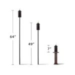 Copper/Bronze TIKI Brand 65-inch adjustable metal deck torch, usable as a full-height, tabletop, or garden torch.