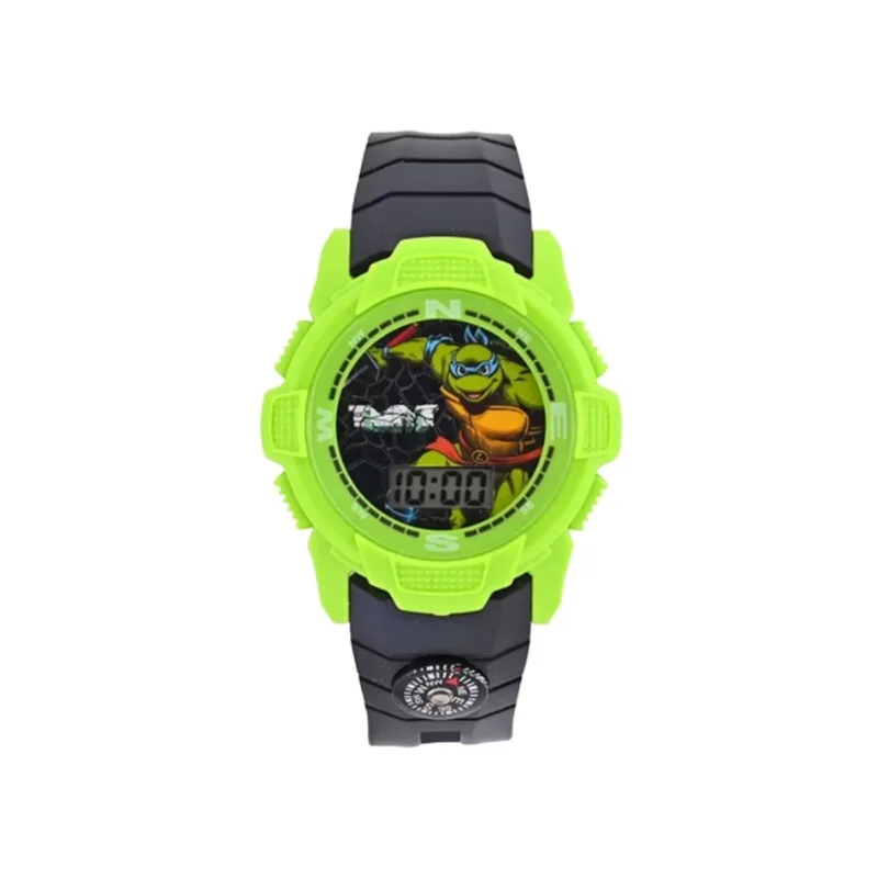 Teenage Mutant Ninja Turtles boys' black strap watch, featuring the iconic Turtle logo. Perfect gift for TMNT fans!