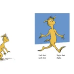 Colorful board book, The Foot Book by Dr. Seuss, teaching opposites through fun illustrations.