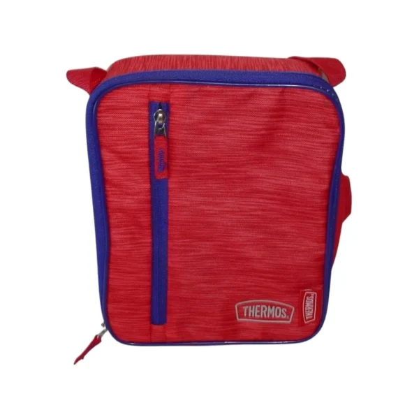 Multicolor Thermos 8x10 lunch bag with antimicrobial liner and padded handle.