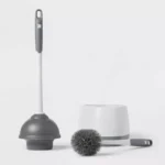 Up&Up toilet plunger and brush combo for quick and easy toilet cleaning.