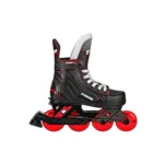 Black/Red Tour Q91 adjustable inline and roller hockey skates, sizes 13-3, providing ankle support and smooth rolling.