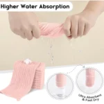Twelve soft pink Unnivoll muslin burp cloths for baby, large and absorbent.
