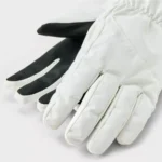 Off-white All in Motion waterproof ski mittens, size L/XL, with adjustable wrist strap and textured palm for superior grip.