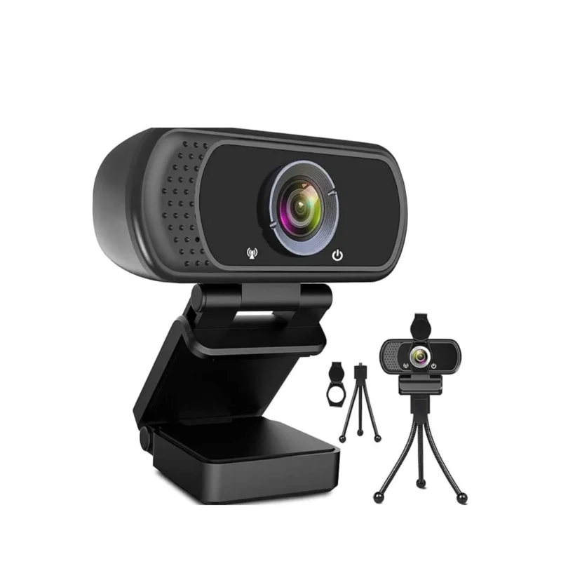 High-definition 1080p webcam with built-in microphone, perfect for video calls, streaming, and conferencing.