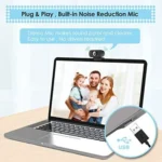 High-definition 1080p webcam with built-in microphone, perfect for video calls, streaming, and conferencing.