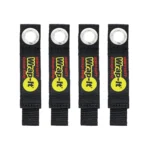 Four black Wrap-It heavy-duty 7-inch storage straps, perfect for organizing your home or workspace.