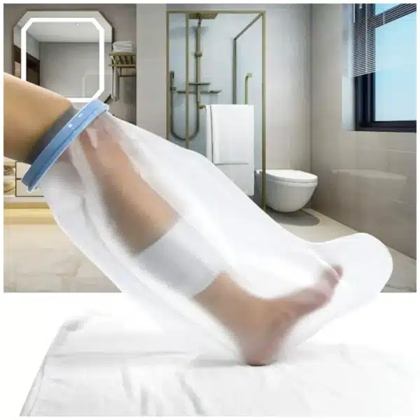 waterproof cast bandage protector for shower and bath waterproof cast bandage protector with watertight seal reusable waterproof cast bandage protector easy on/off waterproof cast bandage protector keeping dressings dry compact waterproof cast bandage protector travel-friendly