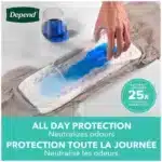 Depend essentials product image for everyday confidence Depend brand packaging close-up for comfort and support Depend lifestyle image highlighting discreet protection Depend logo and product lineup for personal care Depend essentials size and fit guide visual
